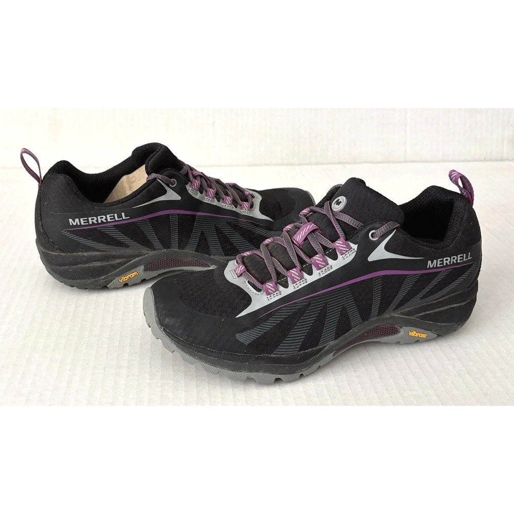 Merrell Women's Siren Edge 8.5 Black Purple Hiking Trail Shoes J35750